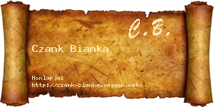 Czank Bianka névjegykártya
